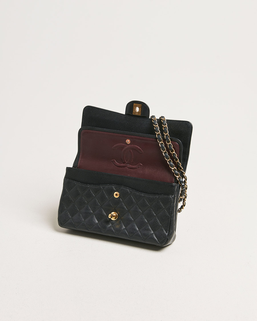 Herre | Chanel Pre-Owned Classic Medium Double Flap Bag Black Caviar | Chanel Pre-Owned | Classic Medium Double Flap Bag Black Caviar