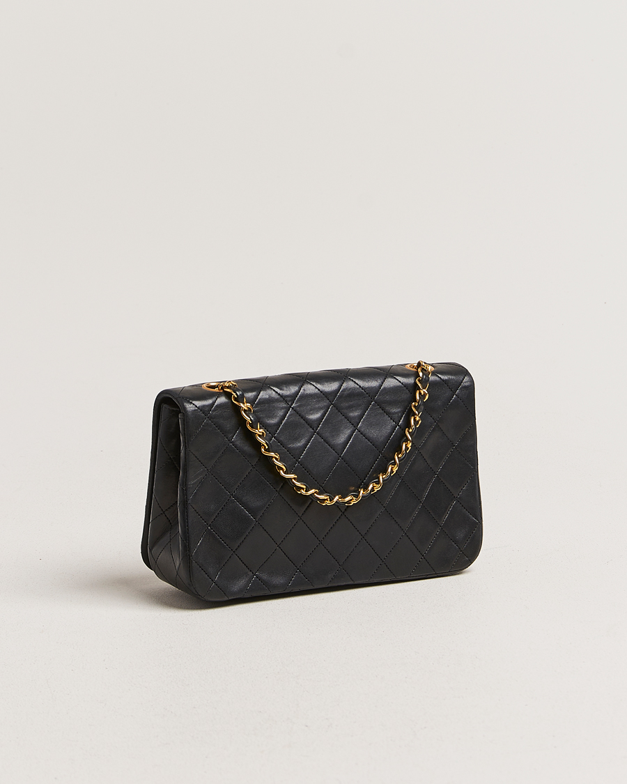 Herre | Chanel Pre-Owned Matelassé Single Full Flap Bag Black | Chanel Pre-Owned | Matelassé Single Full Flap Bag Black