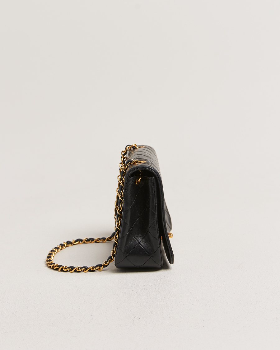 Herre | Chanel Pre-Owned Matelassé Single Full Flap Bag Black | Chanel Pre-Owned | Matelassé Single Full Flap Bag Black