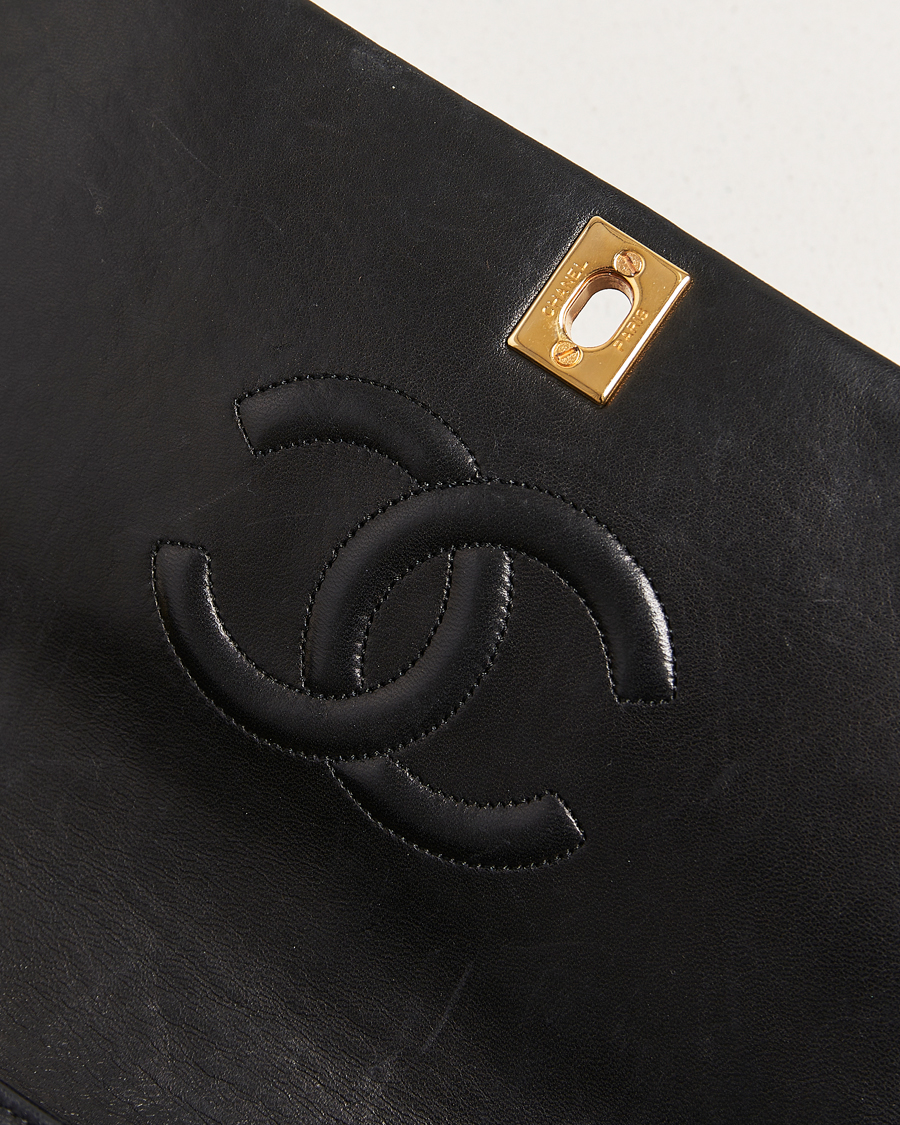 Herre | Chanel Pre-Owned Matelassé Single Full Flap Bag Black | Chanel Pre-Owned | Matelassé Single Full Flap Bag Black