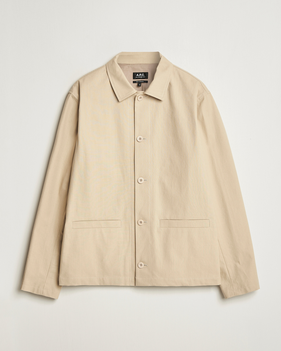 Herre | Jakker | A.P.C. | Rodney Textured Cotton Overshirt Beige