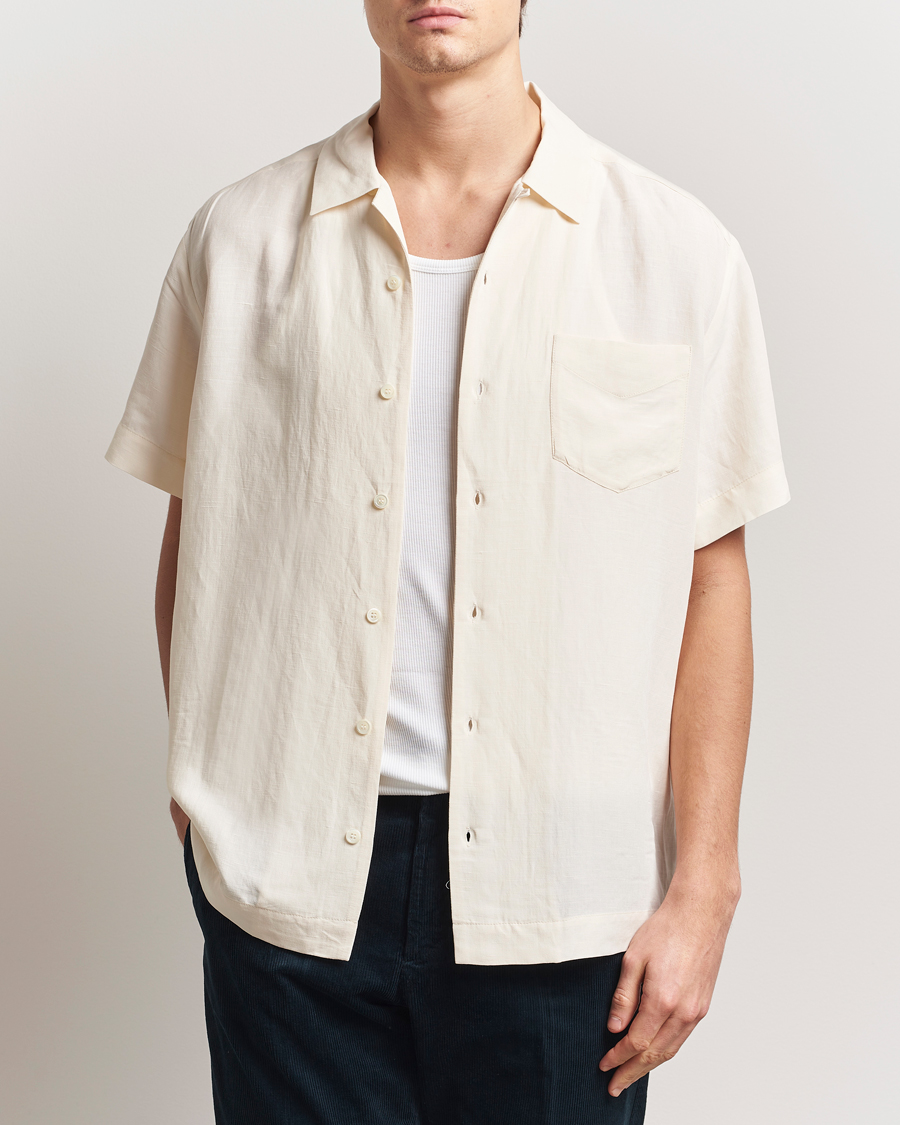 Herre | Skjorter | A.P.C. | Roy Woven Short Sleeve Shirt Ecru