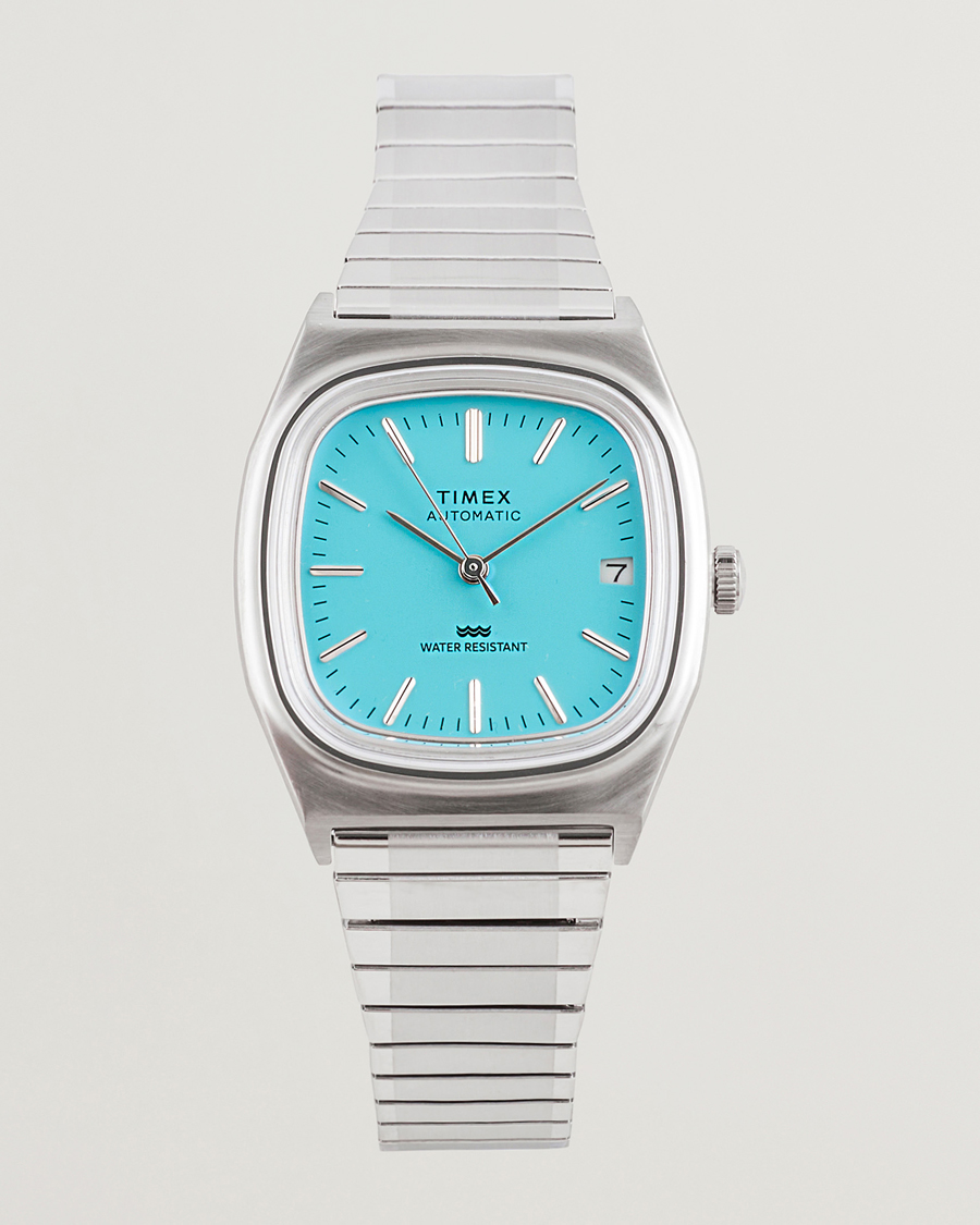 Herre | Timex Men's Automatic Steel 34mm Aquamarine Dial | Timex | Men's Automatic Steel 34mm Aquamarine Dial