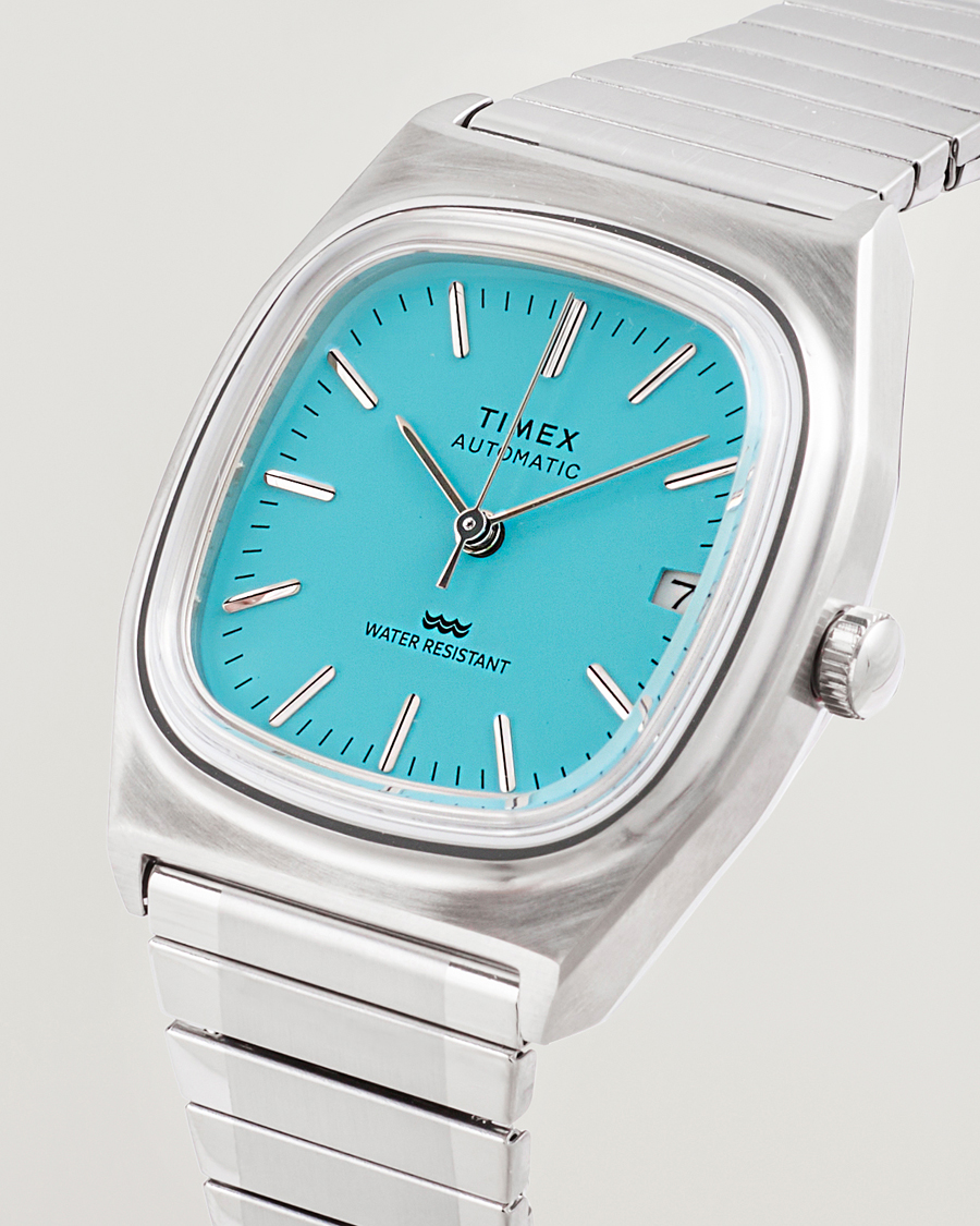 Herre | Timex Men's Automatic Steel 34mm Aquamarine Dial | Timex | Men's Automatic Steel 34mm Aquamarine Dial