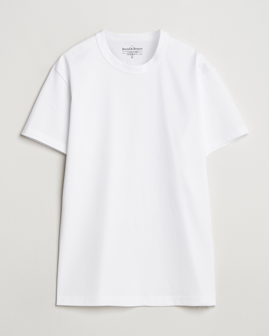 Herre | T-Shirts | Bread & Boxers | Pima Cotton Crew Neck T-Shirt White
