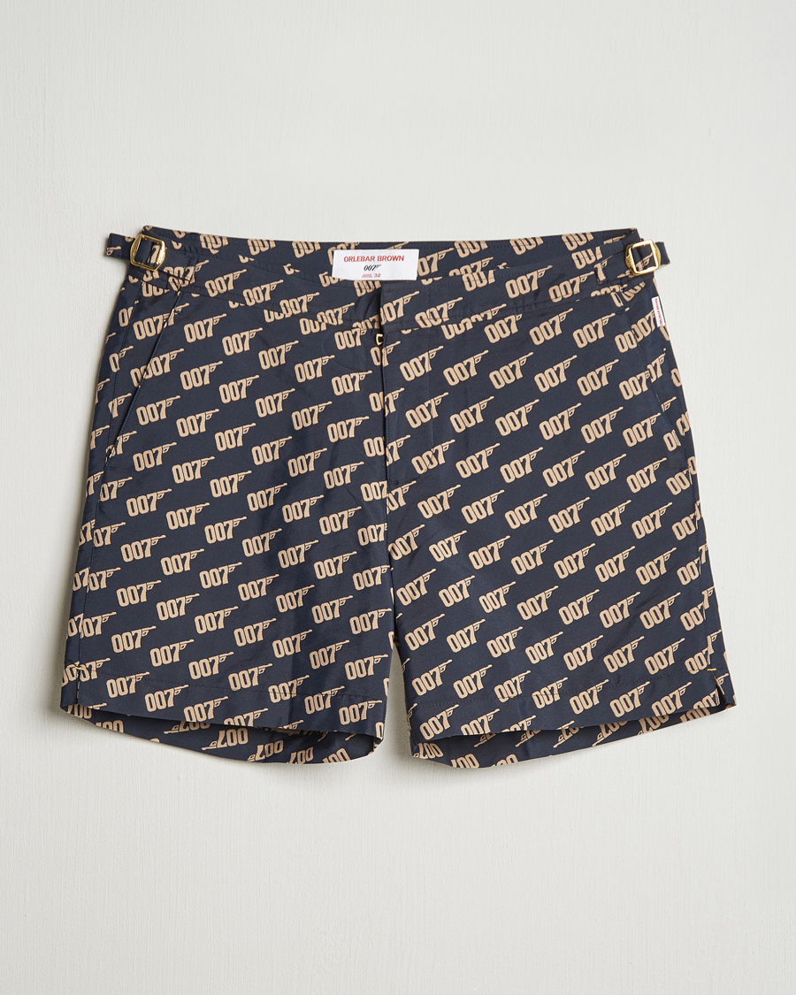 Herre | Badebukser | Orlebar Brown | Bulldog Jaquard 007 Monogram Swimshorts Black