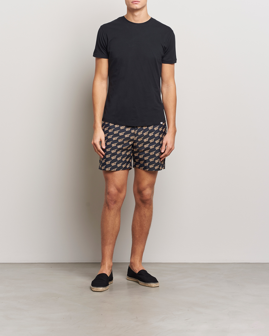 Herre | Badebukser | Orlebar Brown | Bulldog Jaquard 007 Monogram Swimshorts Black
