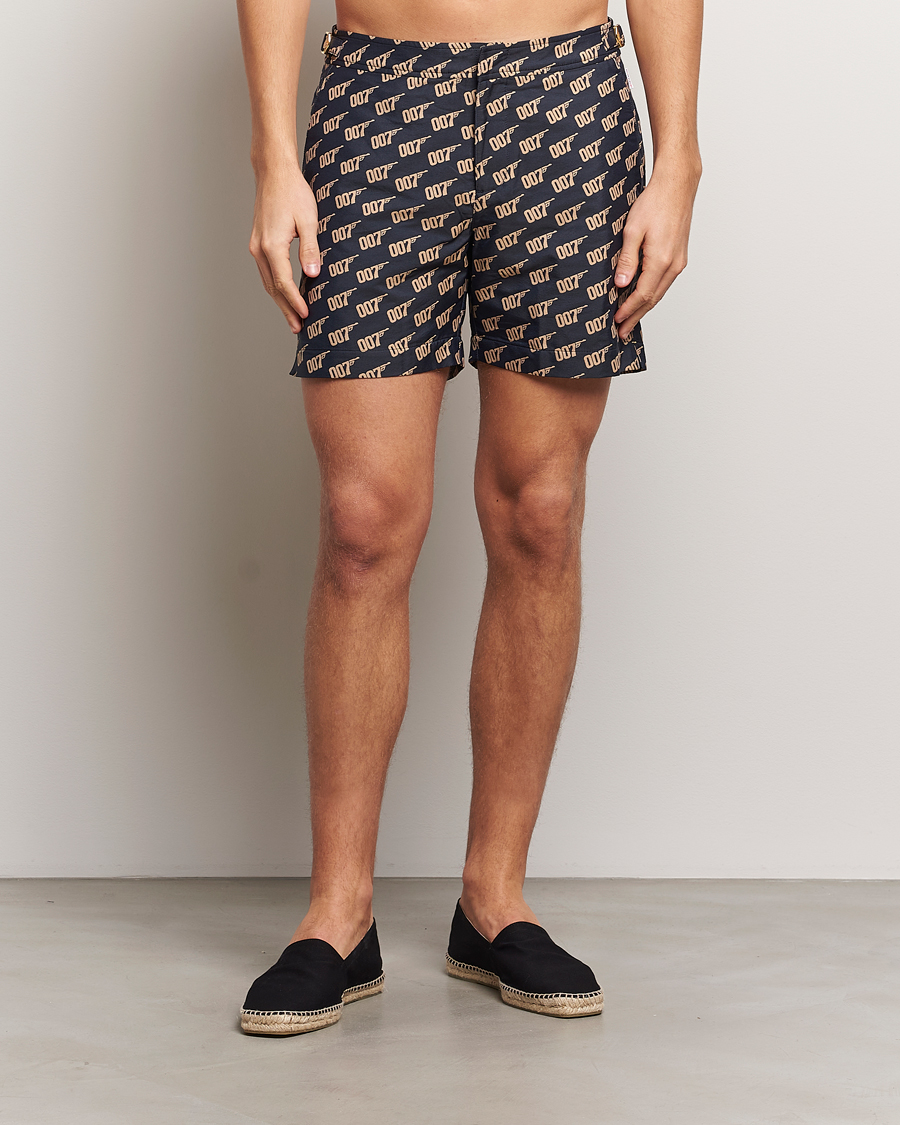 Herre | Badebukser | Orlebar Brown | Bulldog Jaquard 007 Monogram Swimshorts Black