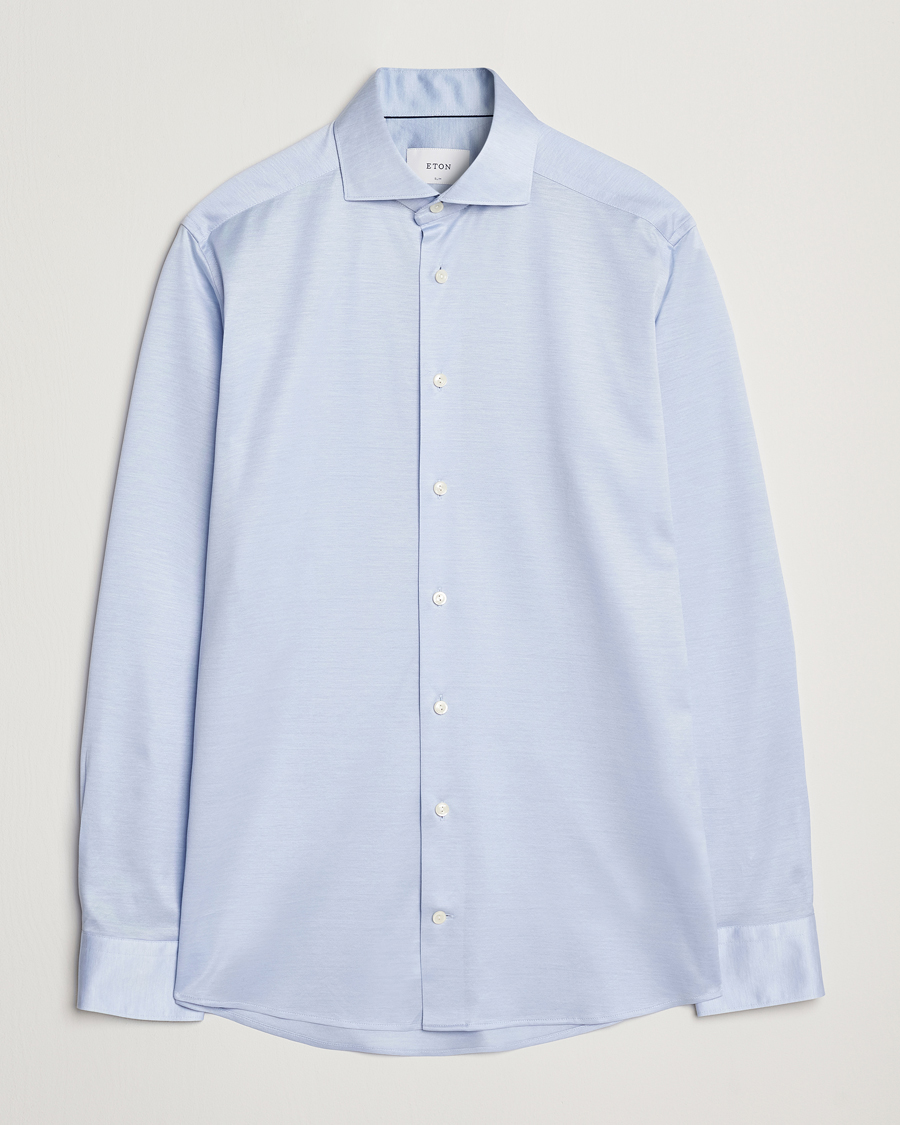 Herre | Skjorter | Eton | Filo Di Scozia Oxford Shirt Light Blue