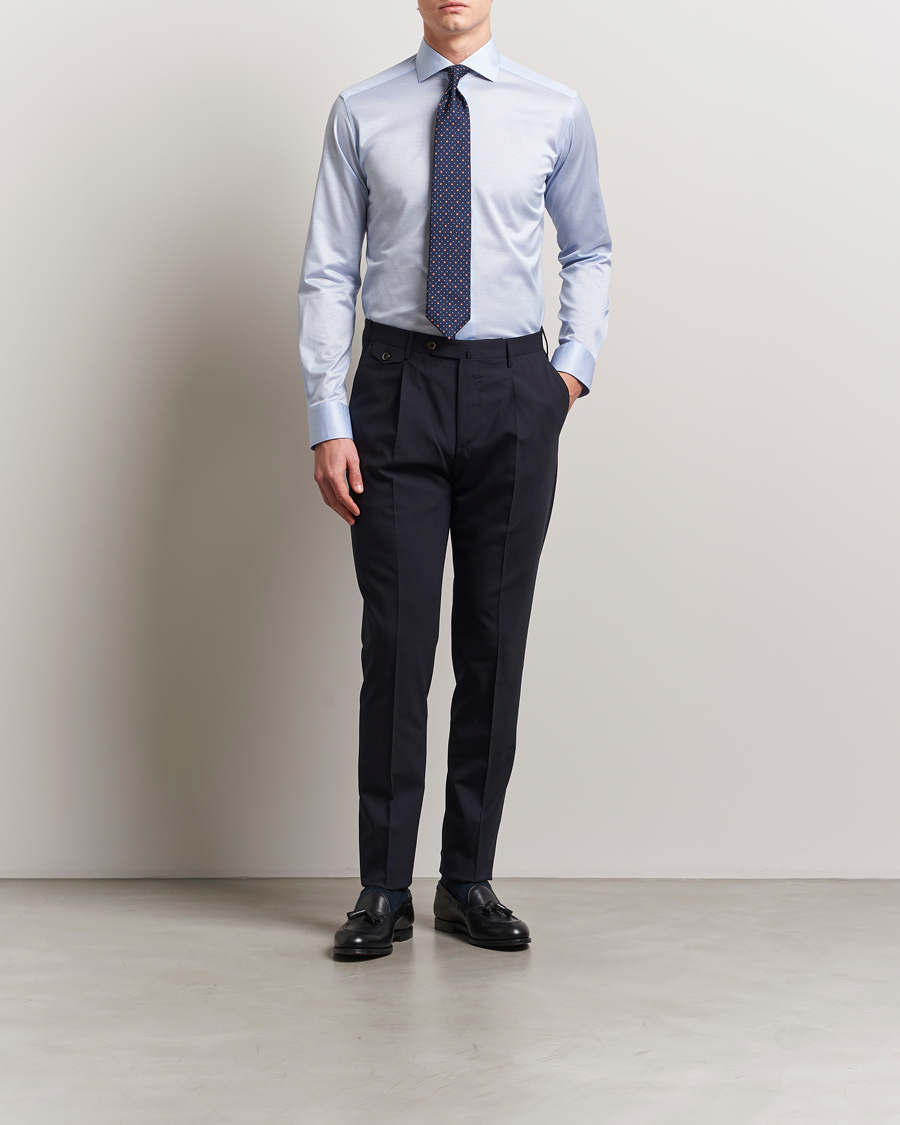 Herre | Skjorter | Eton | Filo Di Scozia Oxford Shirt Light Blue