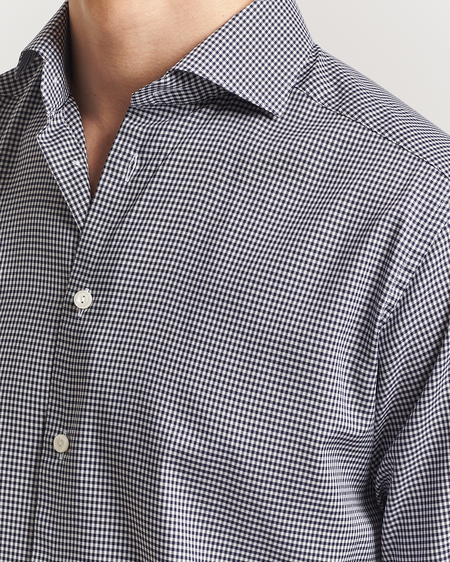 Herre | Skjorter | Eton | Slim Fit Checked Signature Shirt Dark Blue/White