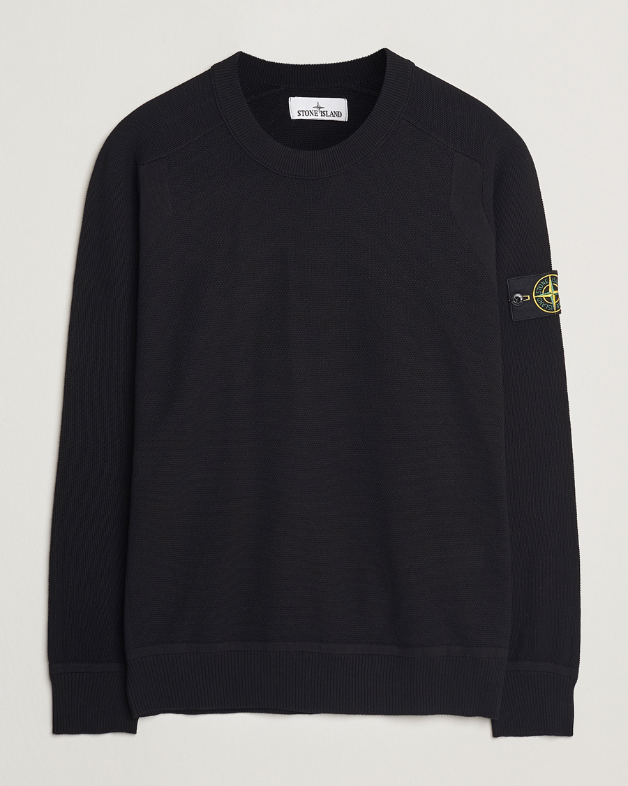 Herre | Trøjer | Stone Island | Micro Stitch Organic Cotton Crew Black