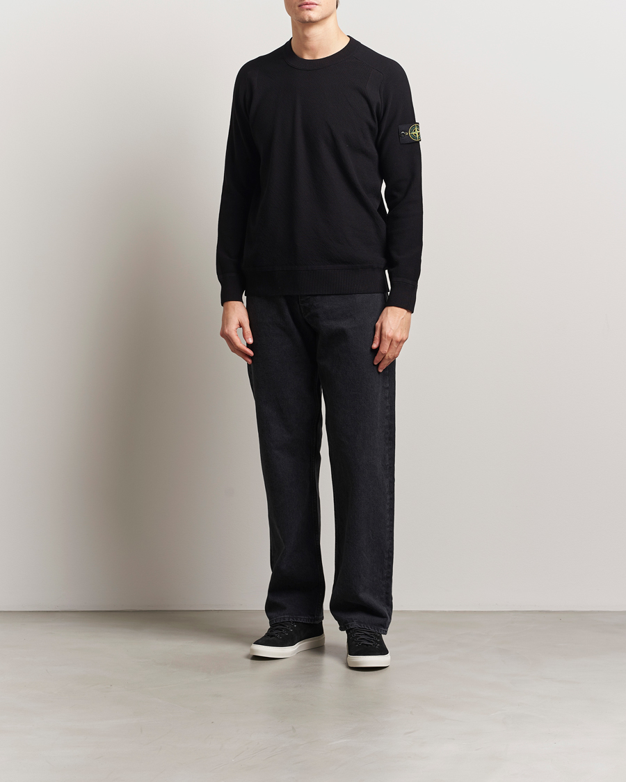 Herre | Trøjer | Stone Island | Micro Stitch Organic Cotton Crew Black