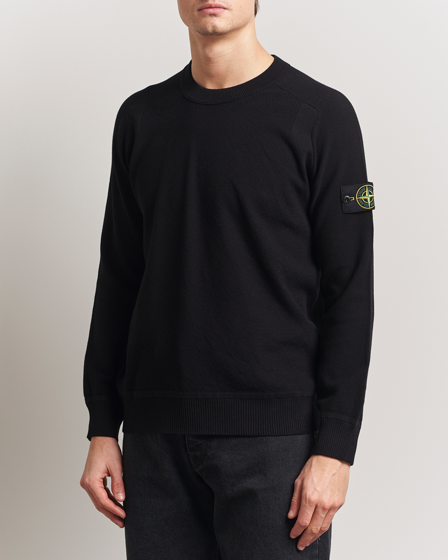 Herre | Trøjer | Stone Island | Micro Stitch Organic Cotton Crew Black