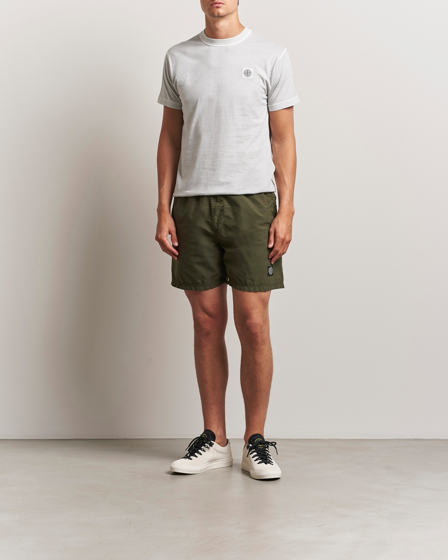 Herre | Badebukser | Stone Island | Brushed Nylon Swimshorts Military Green
