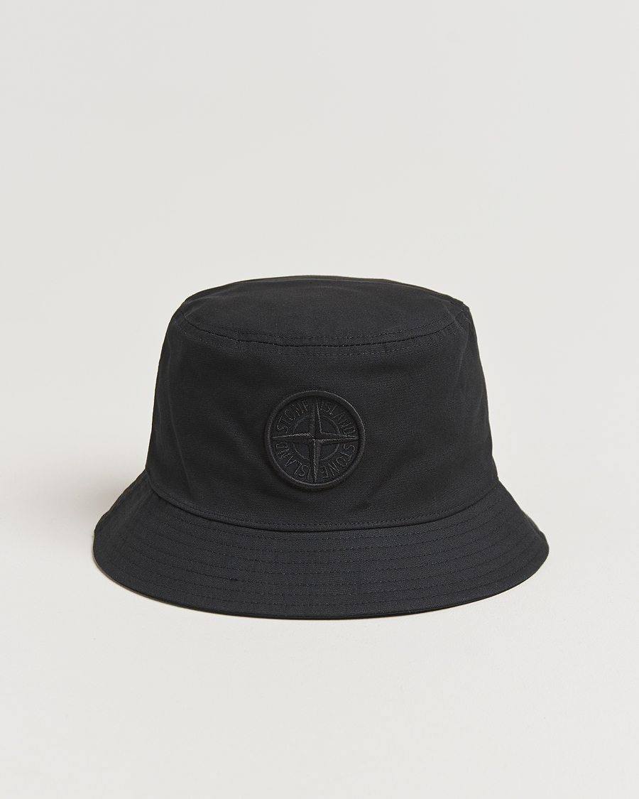 Herre | Stone Island Logo Bucket Hat Black | Stone Island | Logo Bucket Hat Black