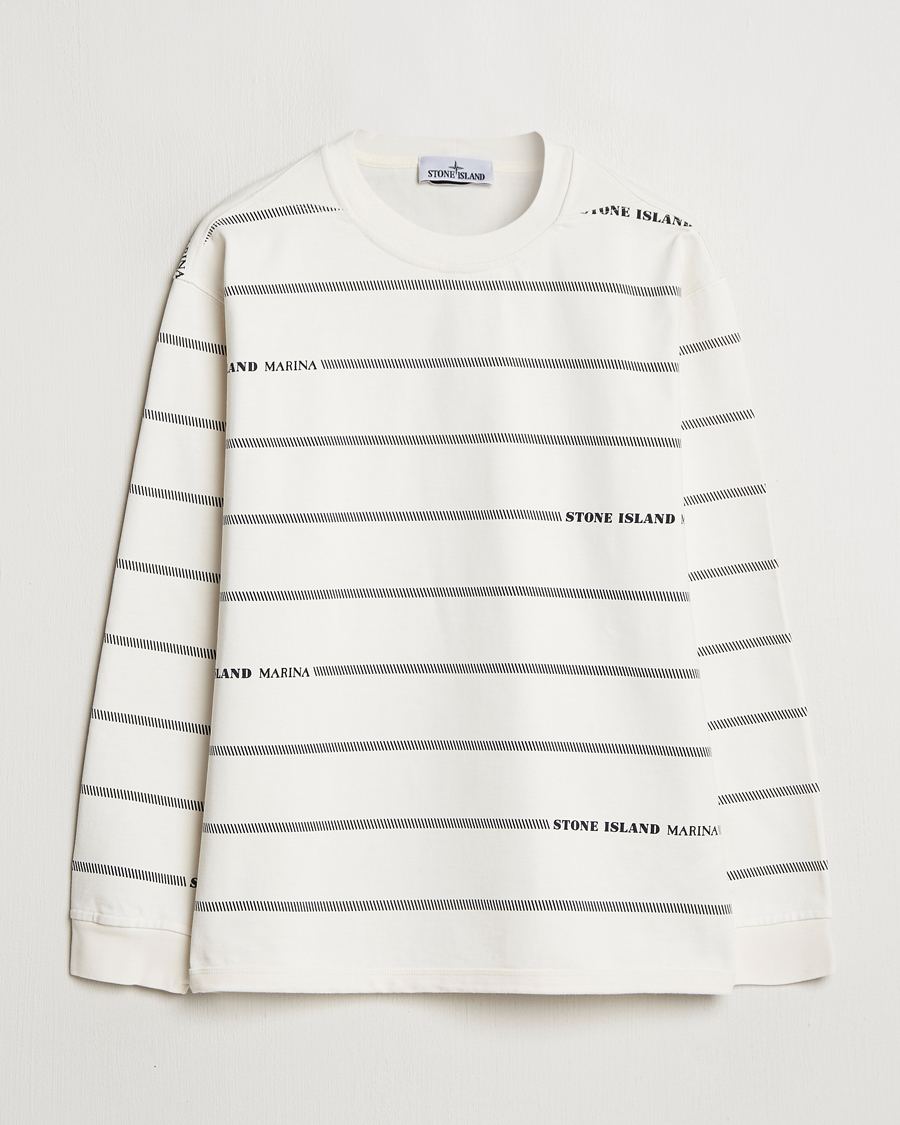Herre | Trøjer | Stone Island | Marina Striped Cotton Sweatshirt Ivory