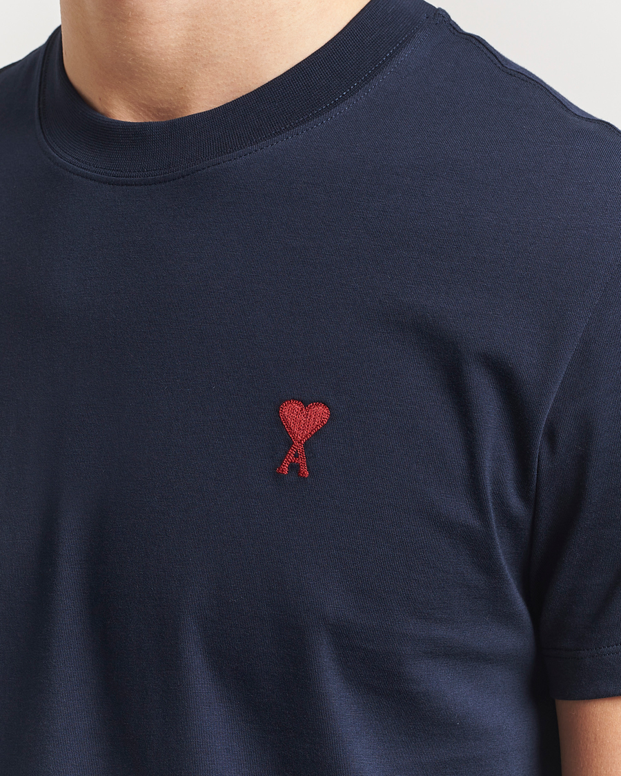 Herre | T-Shirts | AMI | Heart Logo T-Shirt Night Blue