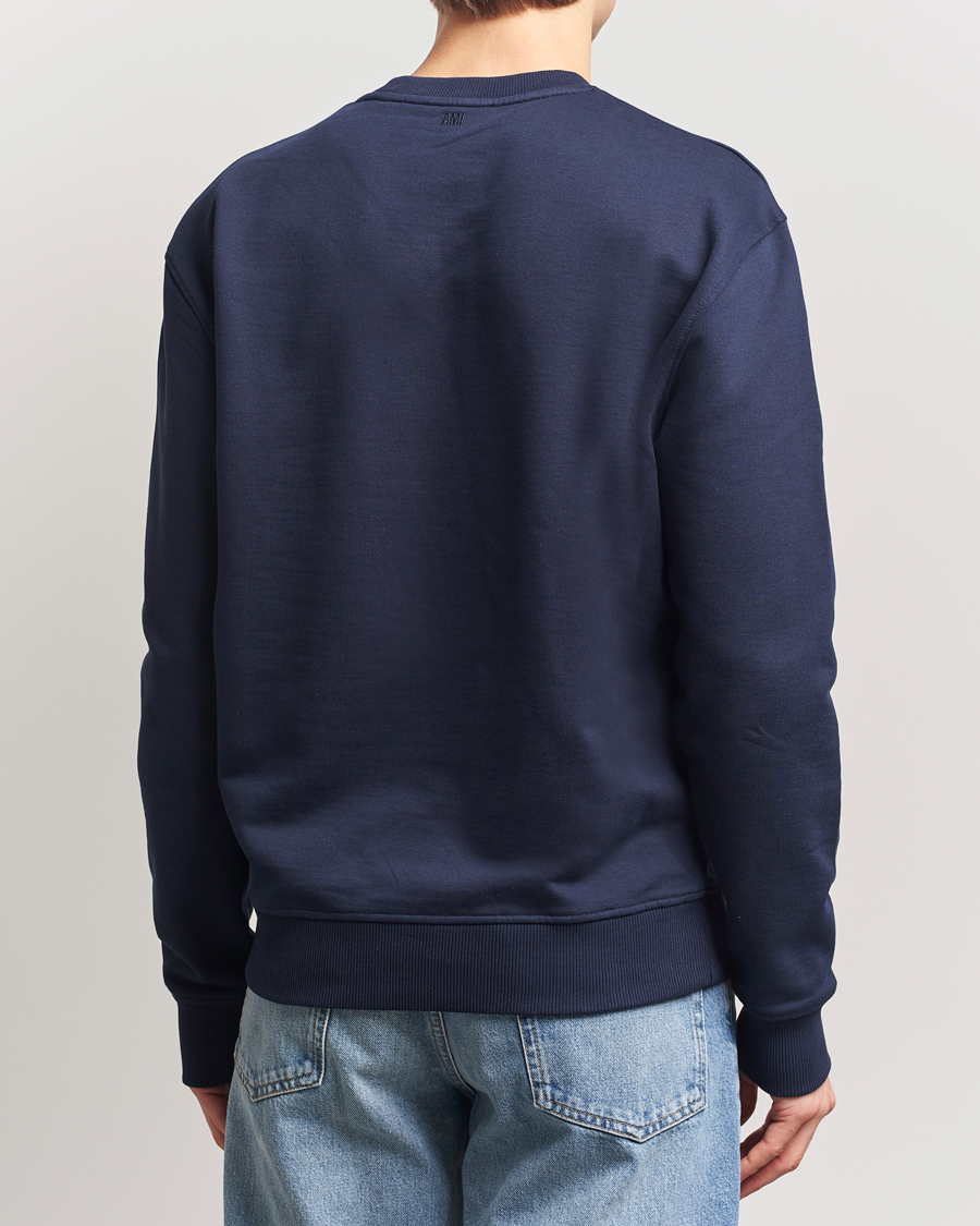 Herre | Trøjer | AMI | Off White Heart Logo Sweatshirt Night Blue