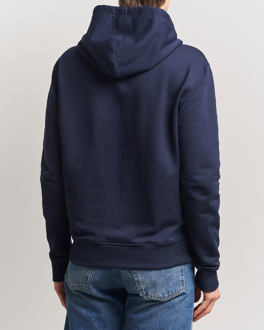 Herre | Trøjer | AMI | Off White Heart Logo Full Zip Hoodie Night Blue