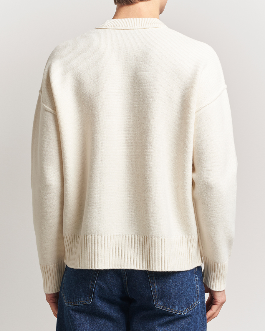 Herre | Trøjer | AMI | Big Heart Wool Sweater Off White