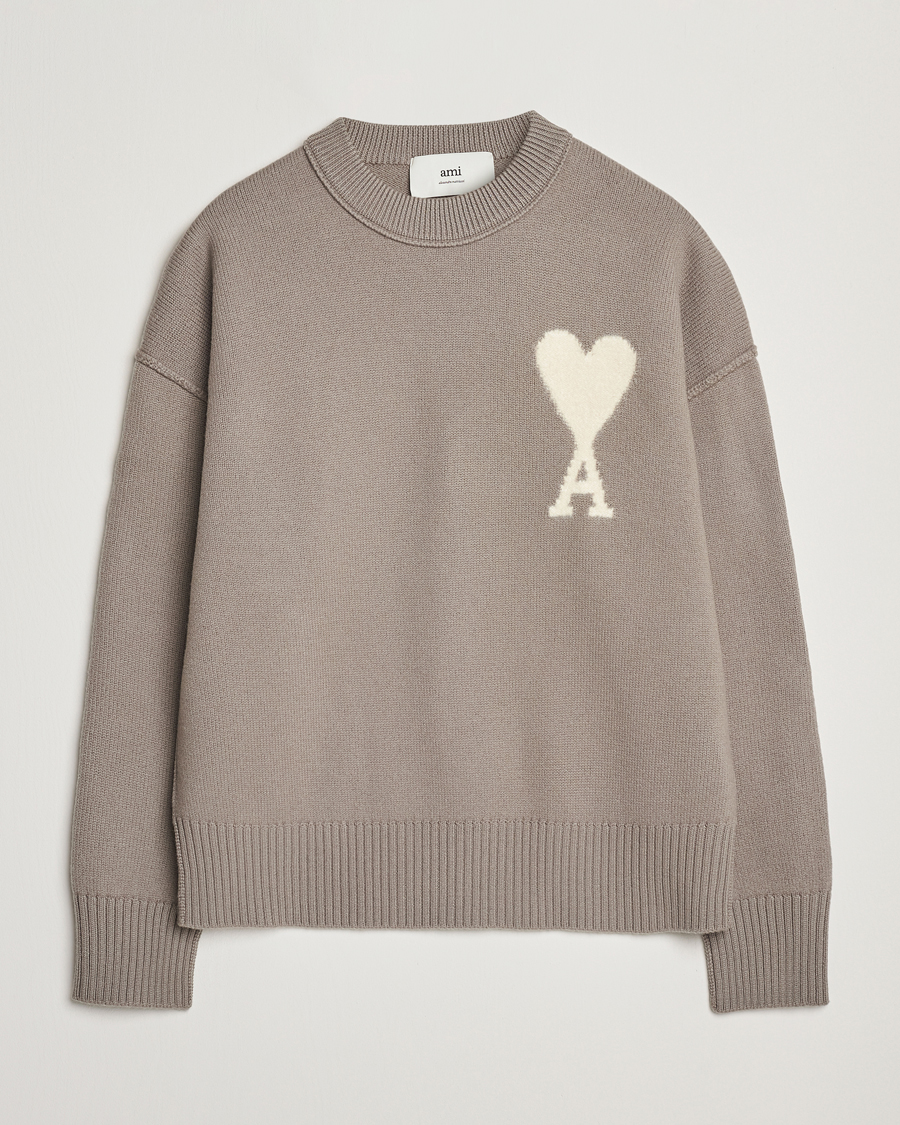 Herre | Trøjer | AMI | Big Heart Wool Sweater Ash