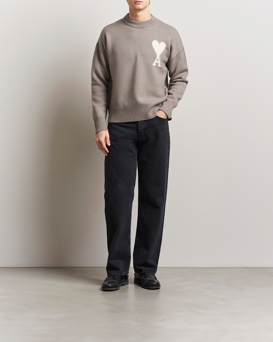 Herre | Trøjer | AMI | Big Heart Wool Sweater Ash