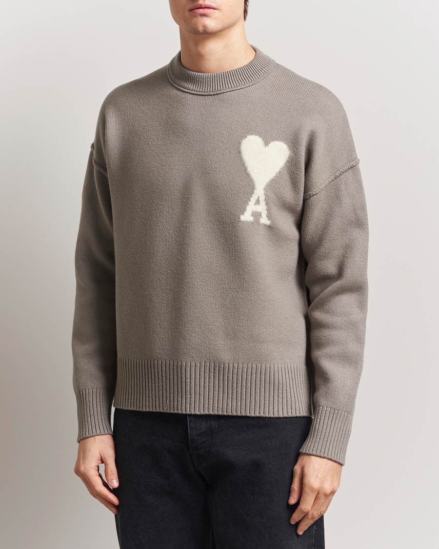 Herre | Trøjer | AMI | Big Heart Wool Sweater Ash