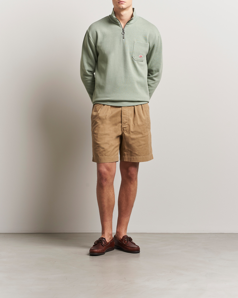 Herre | Trøjer | Armor-lux | Camionneur Cotton Half Zip Sweater Shadow Green