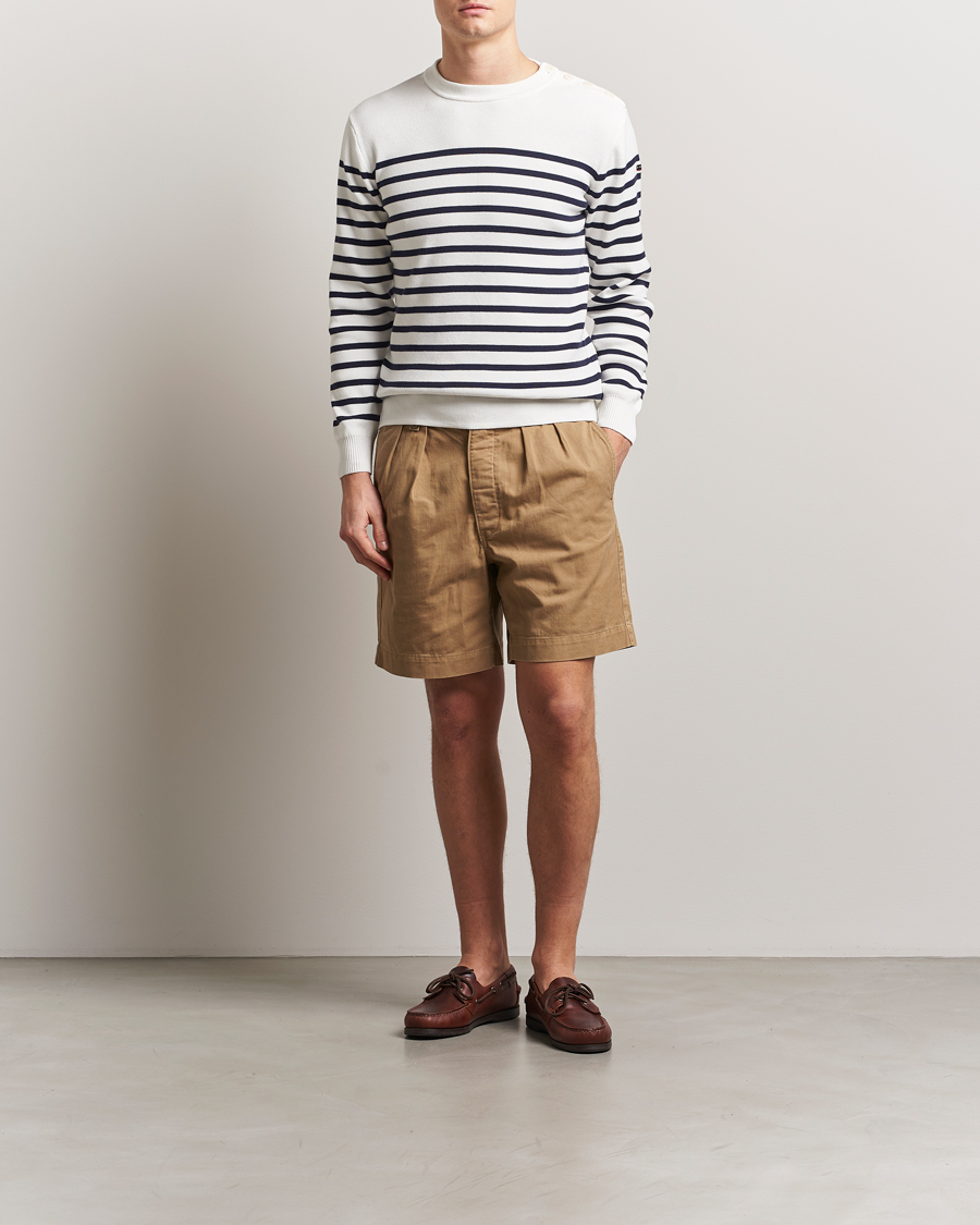 Herre | Trøjer | Armor-lux | Groix Striped Sweater Milk/Navy