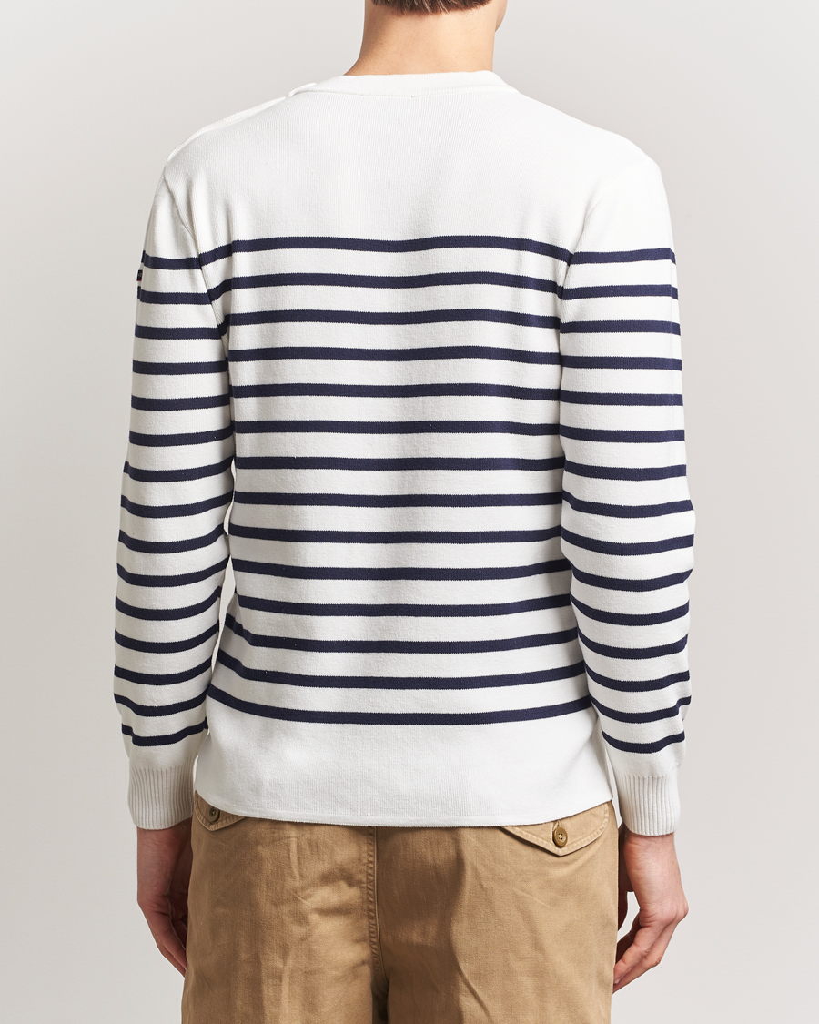 Herre | Trøjer | Armor-lux | Groix Striped Sweater Milk/Navy