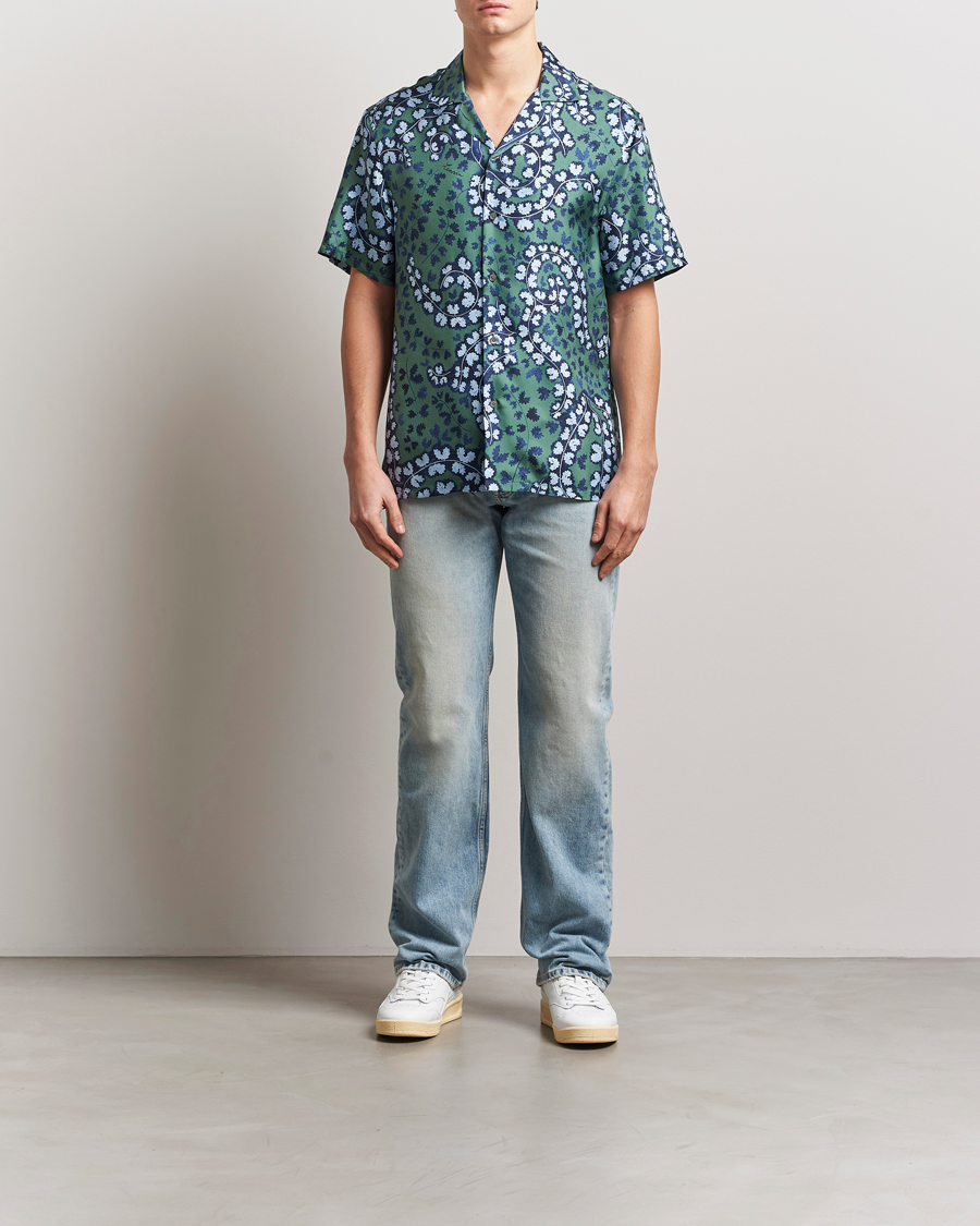 Herre | Skjorter | Lanvin | Rateau Print Bowling Shirt Sage Green