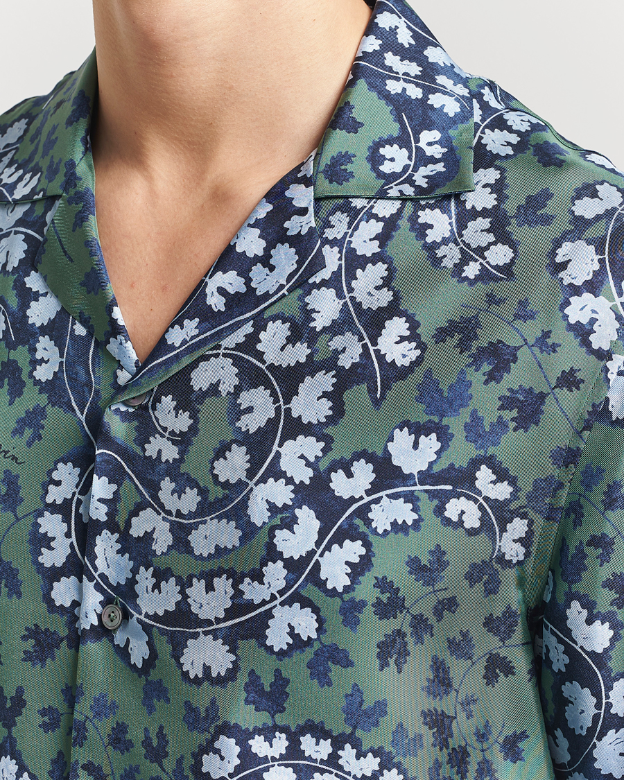 Herre | Skjorter | Lanvin | Rateau Print Bowling Shirt Sage Green