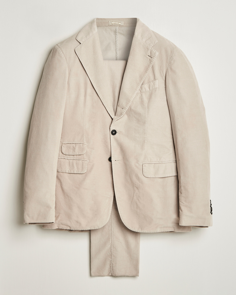 Herre | Jakkesæt | Massimo Alba | Sloop Baby Corduroy Suit Beige