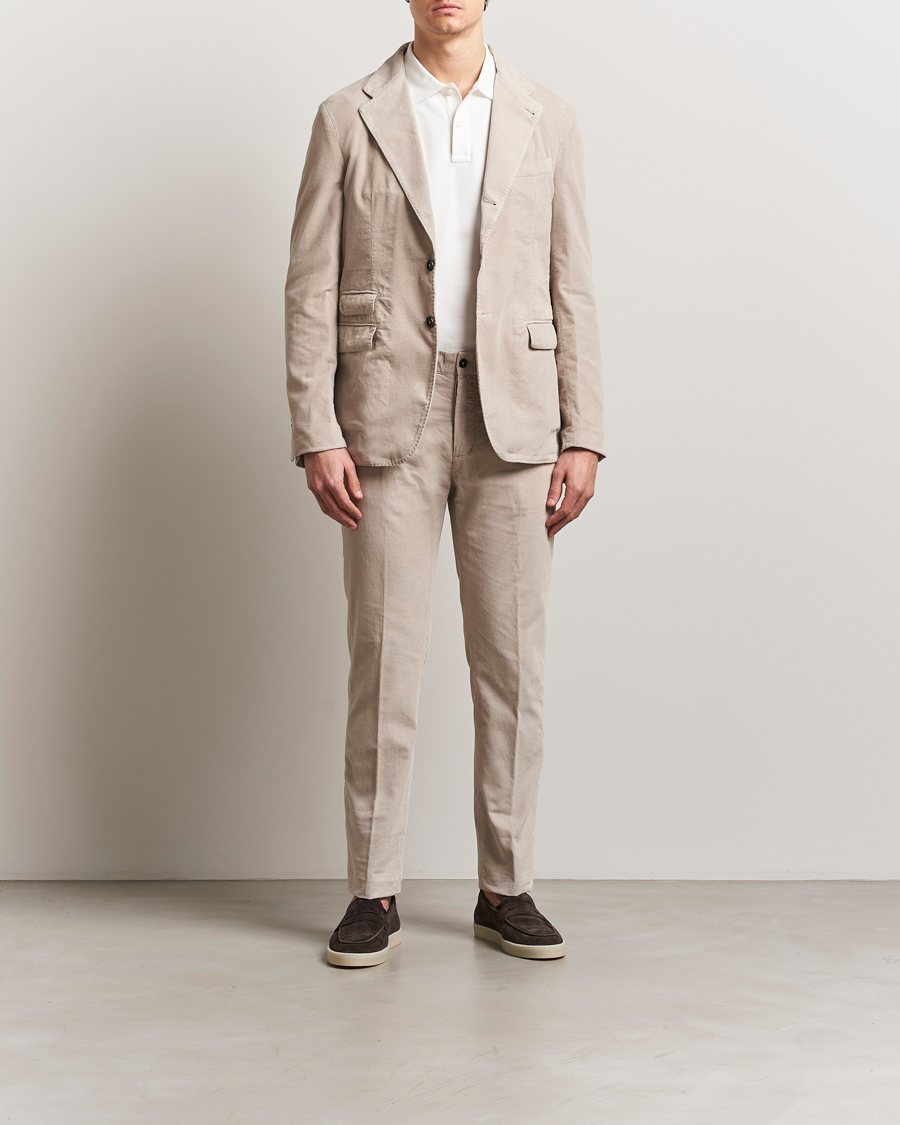 Herre | Jakkesæt | Massimo Alba | Sloop Baby Corduroy Suit Beige