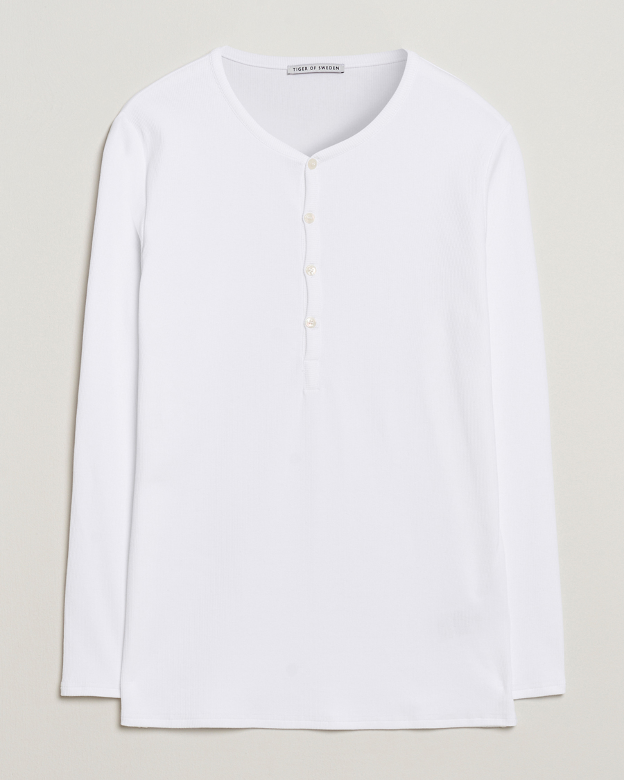 Herre | Trøjer | Tiger of Sweden | Roye Long Sleeve Henley Pure White