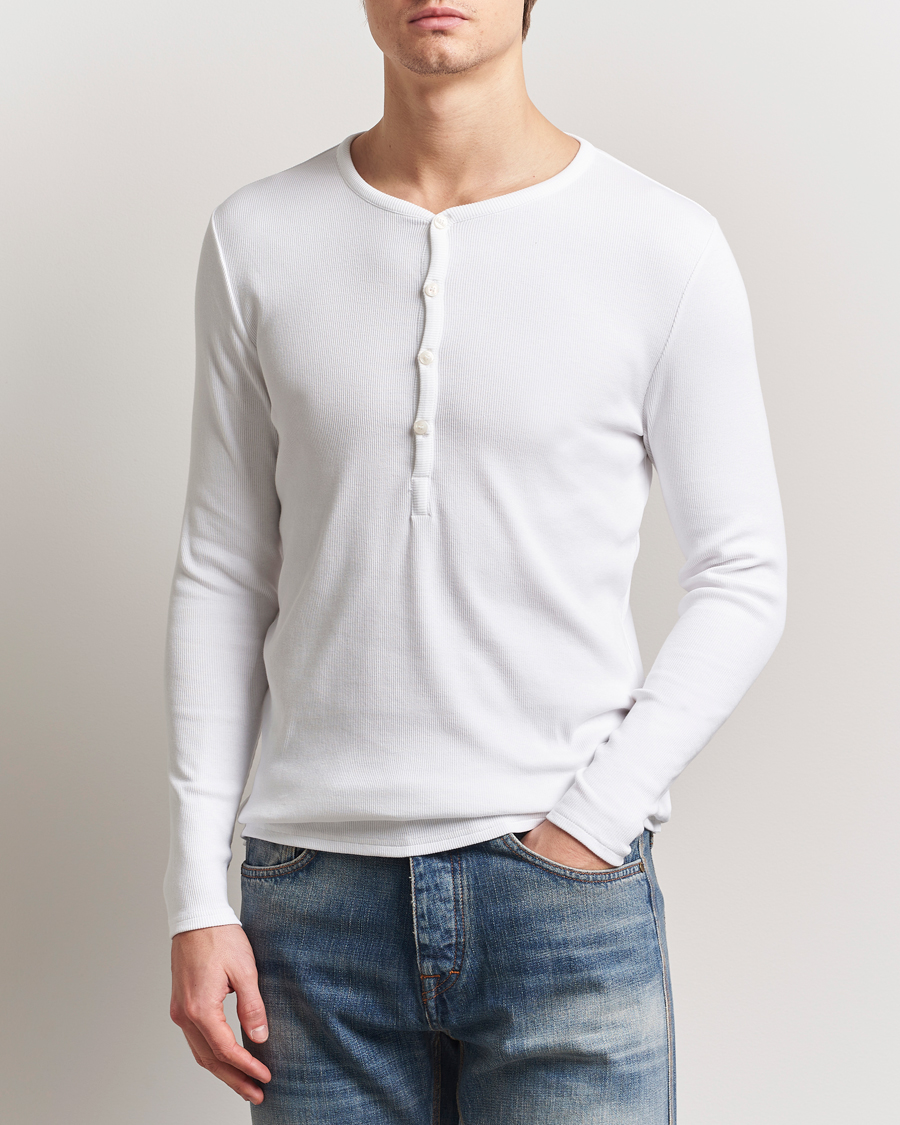 Herre | Trøjer | Tiger of Sweden | Roye Long Sleeve Henley Pure White