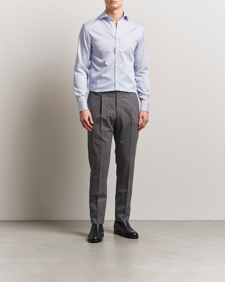 Herre | Skjorter | Tiger of Sweden | Adley Cotton Striped Shirt Blue