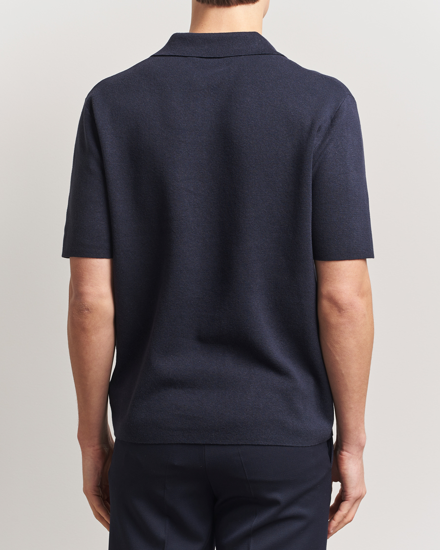 Herre | Polotrøjer | Tiger of Sweden | Maelon Cotton/Linen Polo Light Ink