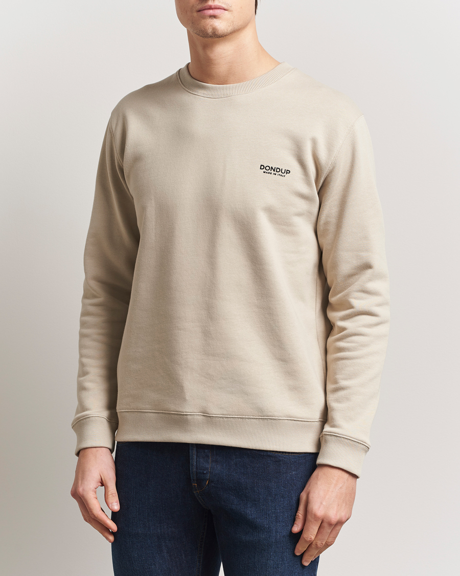 Herre | Trøjer | Dondup | Logo Crew Neck Sweatshirt Sand