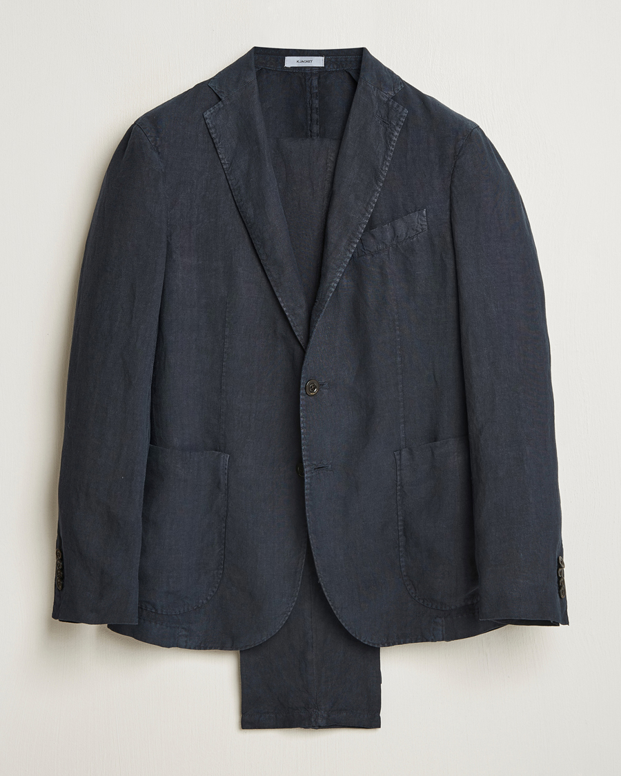 Herre | Jakkesæt | Boglioli | K Jacket Linen Suit Navy
