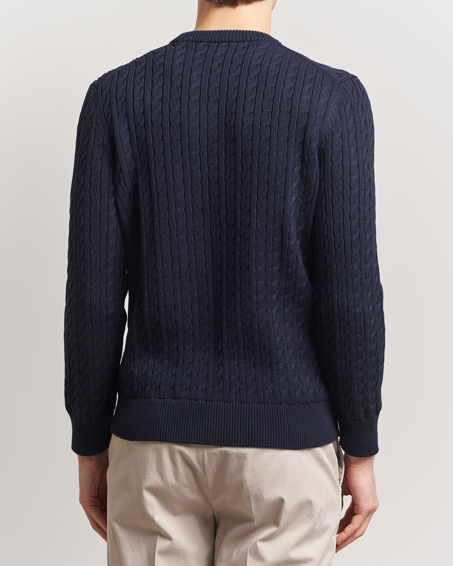 Herre | Trøjer | Lacoste | Cotton Cable Sweater Navy Blue
