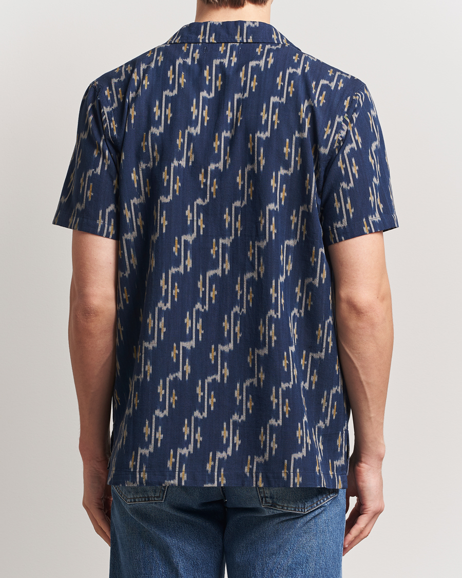 Herre | Skjorter | Nudie Jeans | Arvid Printed Short Sleeve Shirt Blueberry