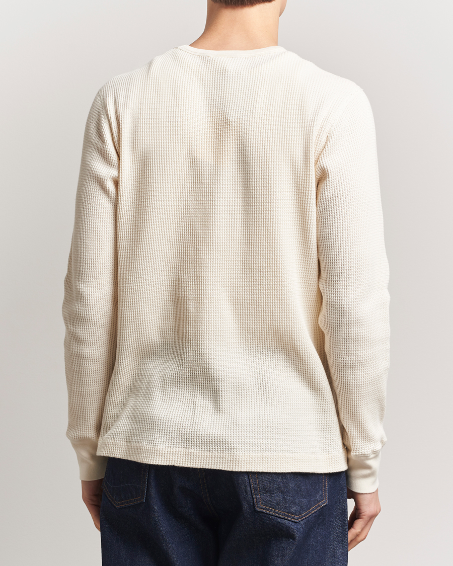 Herre | T-Shirts | Nudie Jeans | Waffle Long Sleeve T-Shirt Ecru