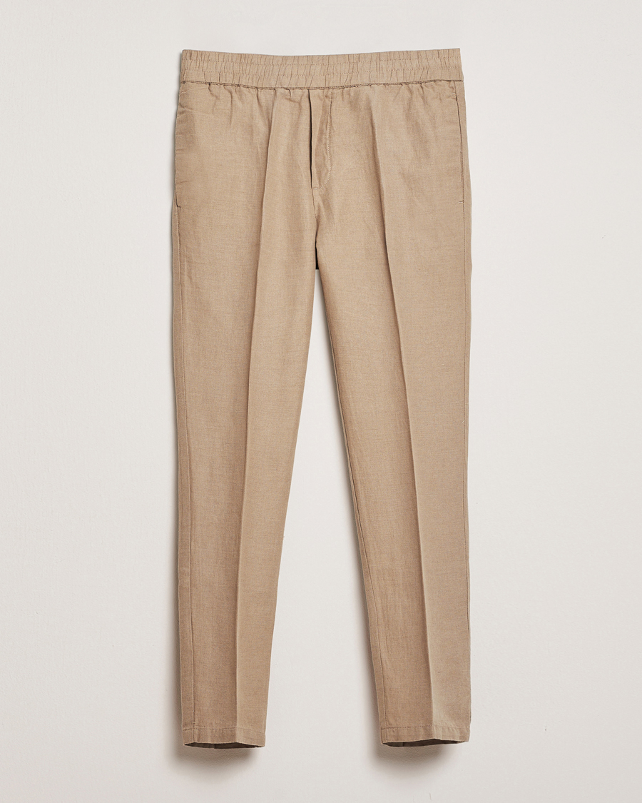 Herre | Bukser | Samsøe Samsøe | Smithy Linen/Cotton Drawstring Trousers Greige
