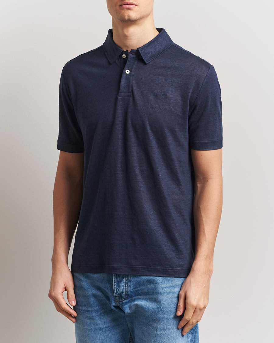 Herre | Polotrøjer | Gant | Linen Polo Evening Blue