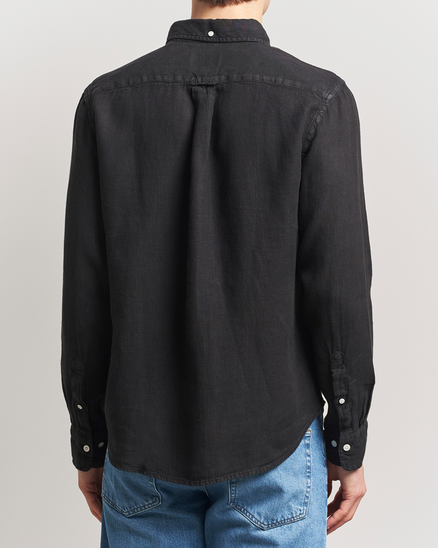 Herre | Skjorter | Gant | Regular Fit Garment Dyed Linen Shirt Black
