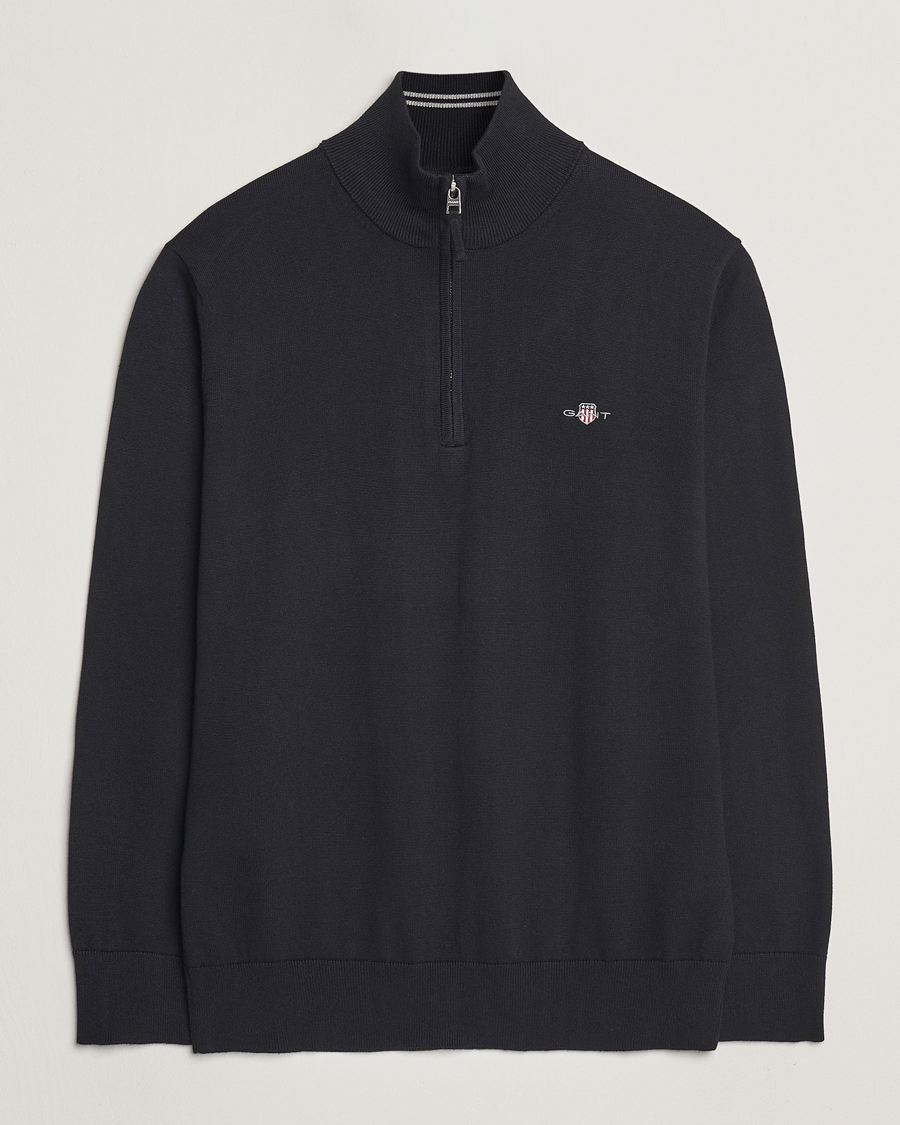 Herre | Trøjer | GANT | Classic Cotton Half Zip Black