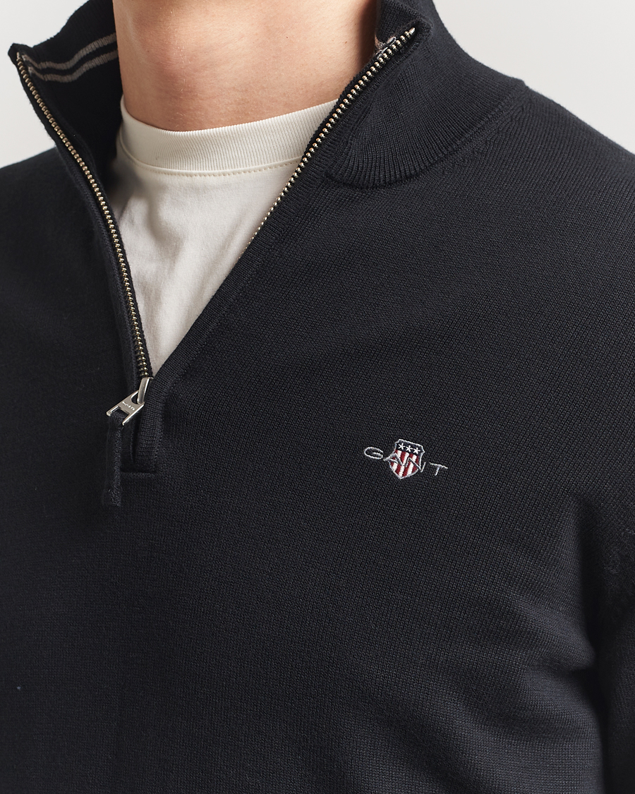 Herre | Trøjer | GANT | Classic Cotton Half Zip Black
