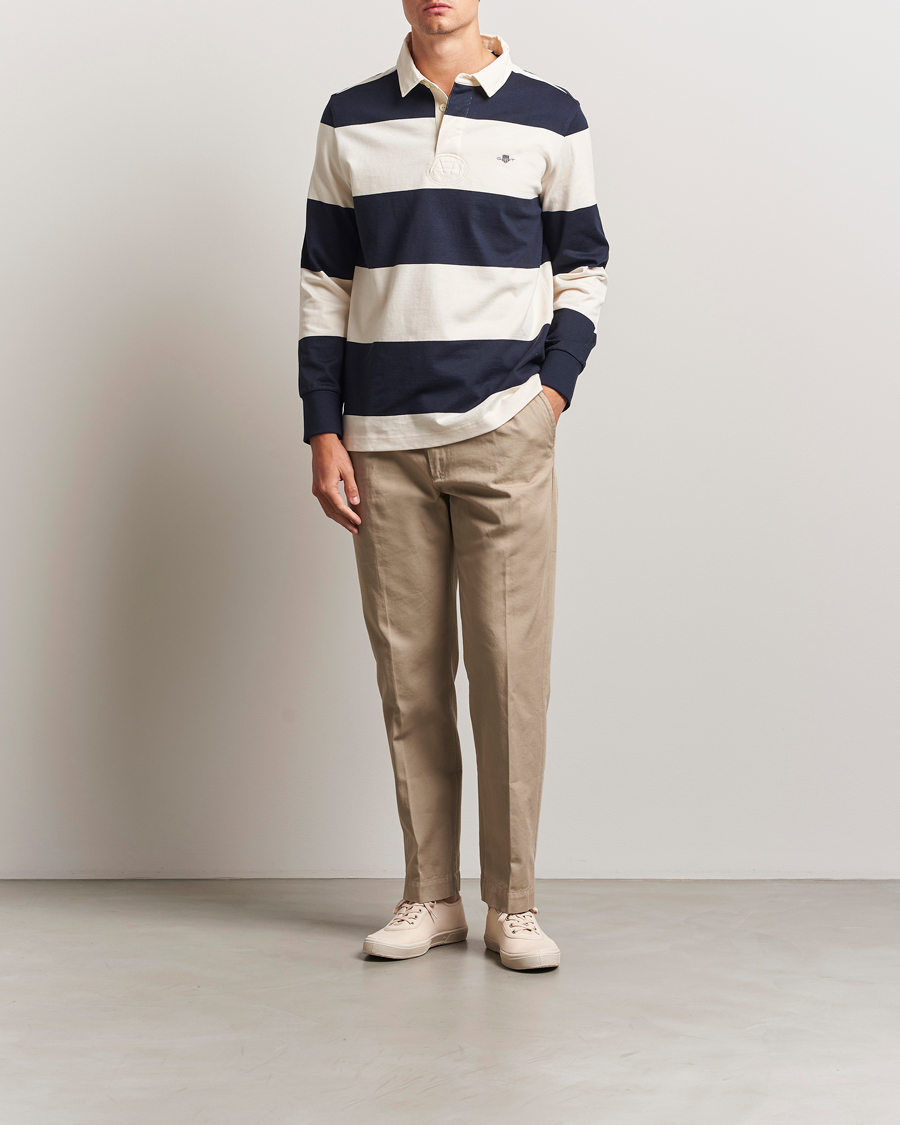 Herre | Trøjer | GANT | Barstriped Rugger Evening Blue